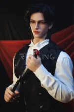 180cm/5ft10 Male Black Hair Silicone sex Doll – Micah
